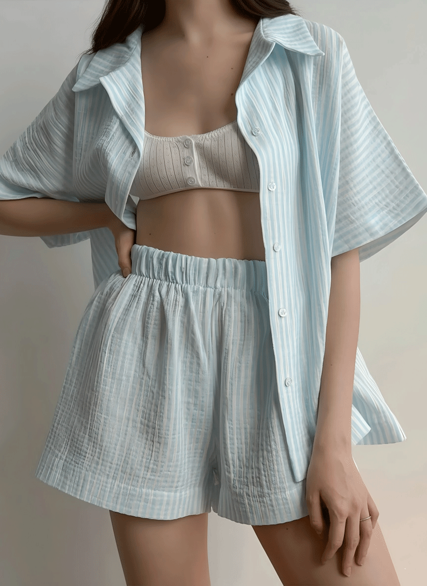 Pajama Set Muslin Sleepwear Breathable Organic Cotton Lounge Set Comfy Home Clothes For Women 100 Cotton Pj Set Cozy Women Loungewear