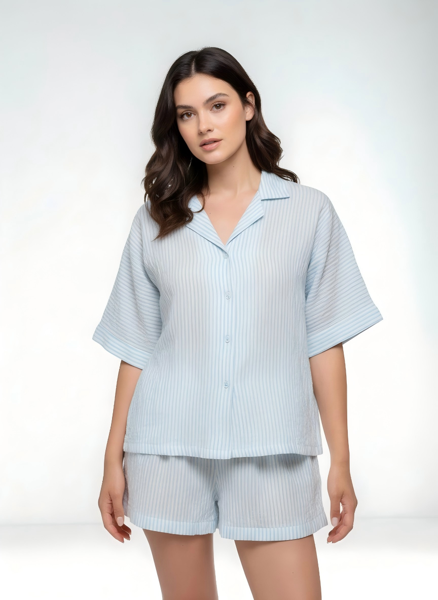 Pajama Set Muslin Sleepwear Breathable Organic Cotton Lounge Set Comfy Home Clothes For Women 100 Cotton Pj Set Cozy Women Loungewear